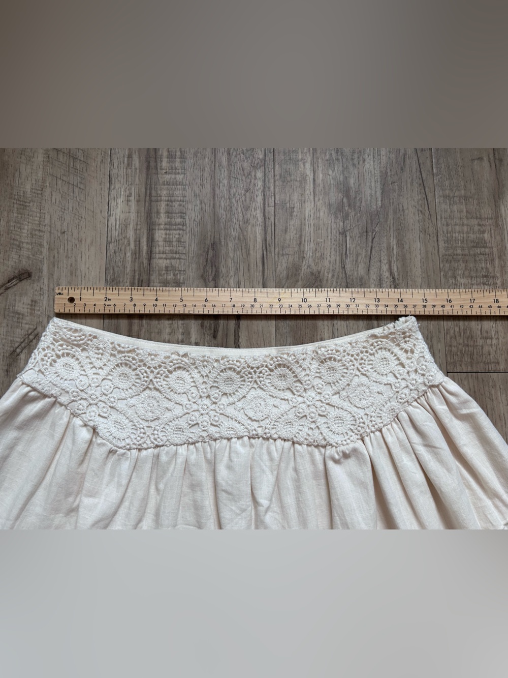 Boho Cream Crochet detail Tiered Mini Skirt baumwolle cotton summer neutral - Picture 3 of 8